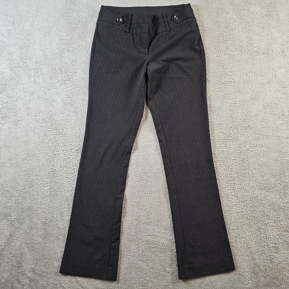 Candies Marilyn Black Pinstripe Bootcut Dress Pants Size 3 Juniors Siren Y2K